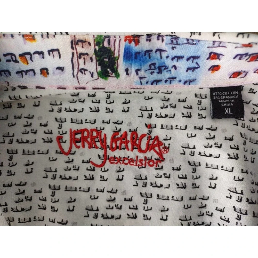 Jerry Garcia Grateful Dead Button Down Shirt XL Flip Cuff Long Sleeve - Picture 8 of 9